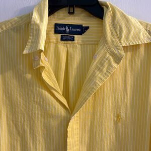 Ralph Lauren Sunshine Yellow Pinstriped Button Down Shirt